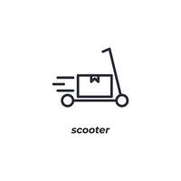 Le symbole de scooter de signe de vecteur est isolé sur un fond blanc. couleur de l'icône modifiable.