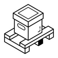 une icône isométrique du colis de livraison vecteur