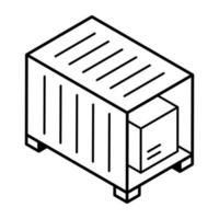 une icône isométrique de contour de la livraison de colis vecteur