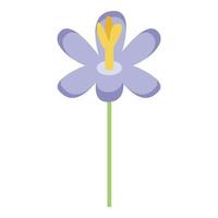 icône de fleur violette, style isométrique vecteur