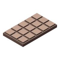 icône de barre de chocolat, style isométrique vecteur