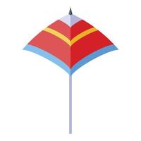 icône de parapluie de plage pour enfants, style isométrique vecteur