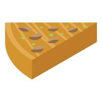 morceau d'icône de gâteau au fromage, style isométrique vecteur