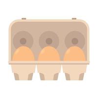 oeufs de poule dans une boîte à oeufs en carton. fond d'écran. dessin animé. vecteur