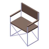 icône de chaise textile pliante, style isométrique vecteur