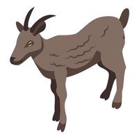 icône de chèvre brune, style isométrique vecteur