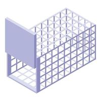icône de cage de piège, style isométrique vecteur