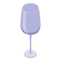 verre pour icône de vin blanc, style isométrique vecteur