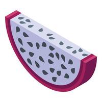 icône tranche pitaya, style isométrique vecteur