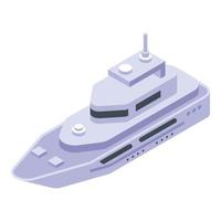 icône de bateau à moteur, style isométrique vecteur
