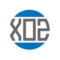 création de logo de lettre xoz sur fond blanc. concept de logo de cercle d'initiales créatives xoz. conception de lettre xoz. vecteur