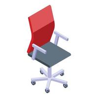 icône de chaise de bureau de conférence, style isométrique vecteur