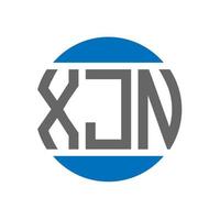 création de logo de lettre xjn sur fond blanc. concept de logo de cercle d'initiales créatives xjn. conception de lettre xjn. vecteur