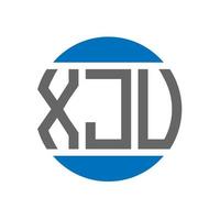 création de logo de lettre xju sur fond blanc. concept de logo de cercle d'initiales créatives xju. conception de lettre xju. vecteur