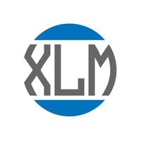 création de logo de lettre xlm sur fond blanc. concept de logo de cercle d'initiales créatives xlm. conception de lettre xlm. vecteur
