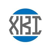 création de logo de lettre xki sur fond blanc. concept de logo de cercle d'initiales créatives xki. conception de lettre xki. vecteur