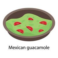 icône de guacamole mexicain, style isométrique vecteur