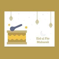 illustration de carte de voeux eid mubarak vecteur