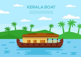 Vecteur traditionnel de scène de bateau traditionnel de Kerala