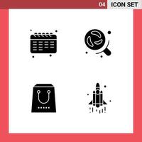 interface utilisateur pack de glyphes solides de signes et symboles modernes du calendrier commerce étudiant recherche package éléments de conception vectoriels modifiables vecteur