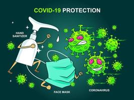 virus corona, maladie à virus wuhan, méthodes de prévention des infections virales infographie logo, symbole vecteur