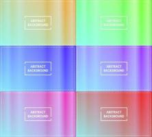 six ensembles de fond abstrait brillant vertical orange, vert, bleu, violet, rose, rouge et bleu pastel avec cadre. simple, minimal, coloré et moderne. pour fond d'écran, toile de fond, page d'accueil et bannière vecteur