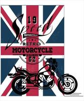 typographie de moto britannique vintage, graphiques de t-shirt, images vectorielles vecteur