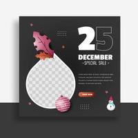 bannière web de modèle de publication sur les médias sociaux de noël pour les promotions de votre produit. vecteur