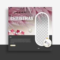 bannière web de modèle de publication sur les médias sociaux de noël pour les promotions de votre produit. vecteur