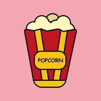 pop-corn collation préférée illustration vectorielle gratuite collation concept de dessin animé de nourriture vecteur