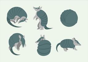 Armadillo Character Pose Vector Flat Illustration