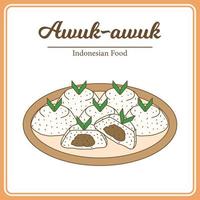 délicieuse cuisine indonésienne traditionnelle appelée awuk-awuk vecteur