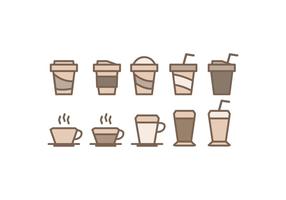 Icônes des tasses de café vecteur