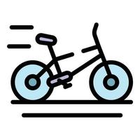 vecteur de contour de couleur d'icône de vélo électrique eco