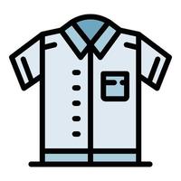 vecteur de contour de couleur d'icône de chemise de policier