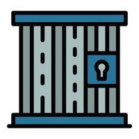 icône de porte de prison vecteur de contour de couleur