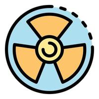 icône de signe nucléaire vecteur de contour de couleur