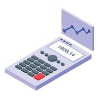 vecteur isométrique d'icône de calculatrice de finances. plan d'affaires