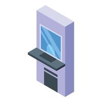 vecteur isométrique d'icône de kiosque bancaire. informations sur les machines