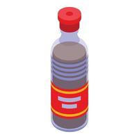 vecteur isométrique d'icône de bouteille de sauce soja. sauce chinoise