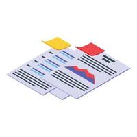 vecteur isométrique d'icône de papier marketing. marché de la conception d'entreprise