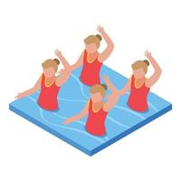 icône d'athlète de natation synchronisée, style isométrique vecteur