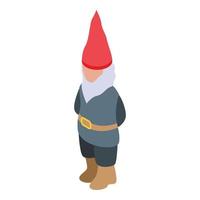 icône de gnome mignon, style isométrique vecteur