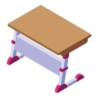 icône de table d'école ergonomique, style isométrique vecteur