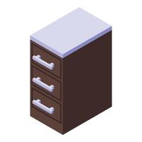 icône de meubles de tiroir de cuisine, style isométrique vecteur