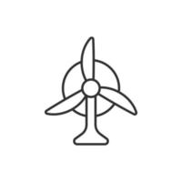 icône de centrale éolienne dans un style plat. illustration vectorielle de turbine sur fond blanc isolé. concept d'entreprise de signe d'énergie de l'air. vecteur