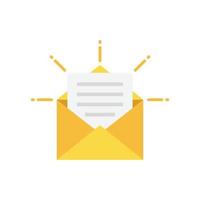 nouvelle icône de messages entrants dans un style plat. enveloppe avec illustration vectorielle de notification sur fond isolé. concept d'entreprise de signe d'e-mail. vecteur