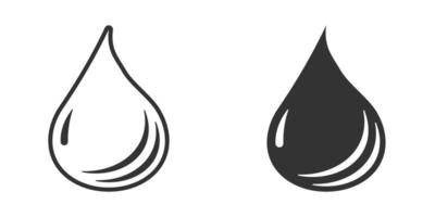 icône de goutte d'eau dans un style plat. illustration vectorielle liquide sur fond blanc isolé. concept d'entreprise de gouttelettes. vecteur
