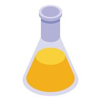 icône d'huiles essentielles de flacon jaune, style isométrique vecteur