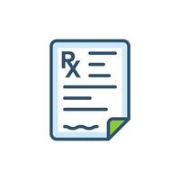 icône de bloc-notes de prescription médicale dans un style plat. illustration vectorielle de formulaire rx sur fond isolé. concept d'entreprise de signe de document de médecin. vecteur